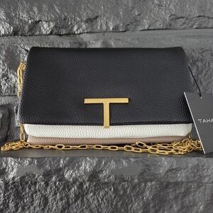 Tahari Black and White Crossbody Bag